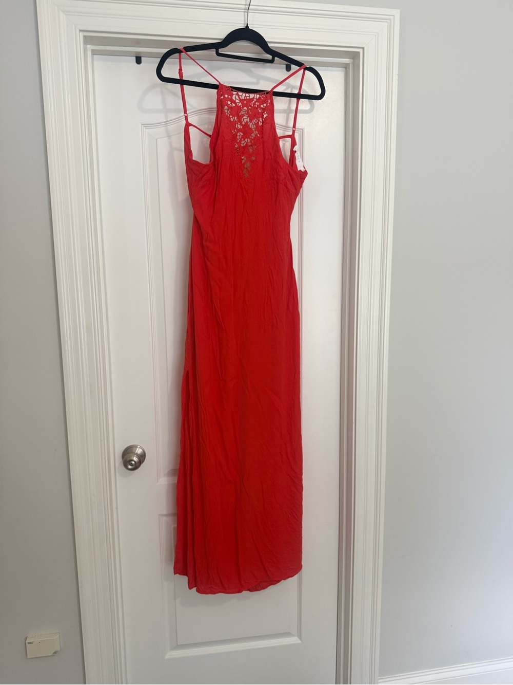 Burnt orange/red ASTR Lace-Back Maxi Dress - Womens